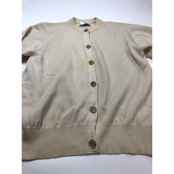 Ballantyne Scotland Cream Cardigan Sweater 40 M/L - Picture 6 of 9